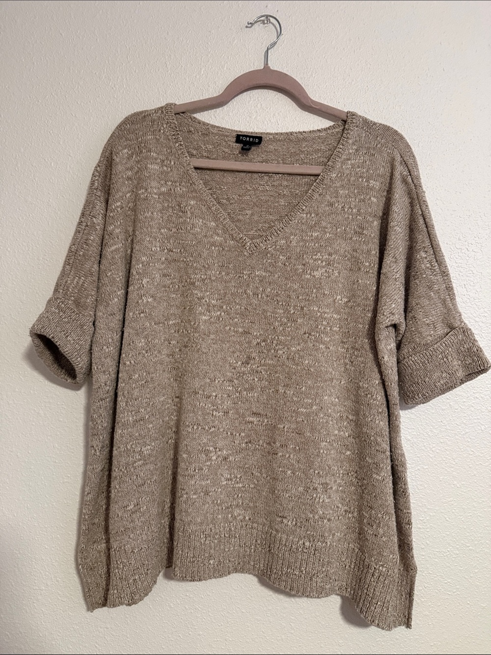 Torrid V Neck Short Sleeve Sweater